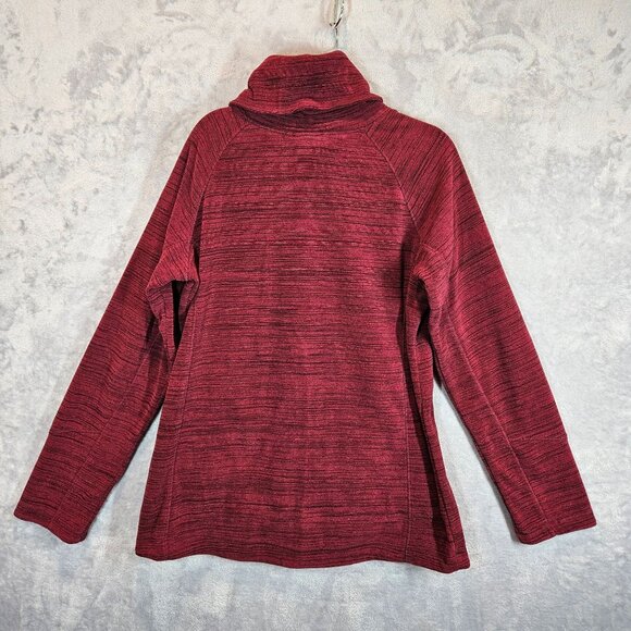 Avalanche Womens L Red Quarter-Zip Pullover fleece Zipper Pockets Thumbholes - Picture 3 of 11